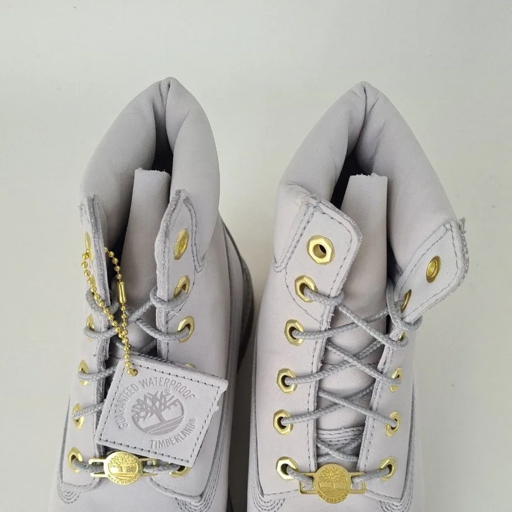 Timberland 6IN PREMIUM Junior Grey Waterproof Boots - Picture 5 of 12